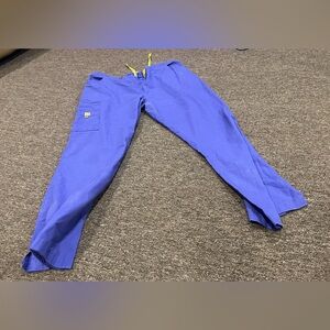 EUC! Women's Spread Good Cheer! XL purpke Scrub Pants Yellow Drawstring